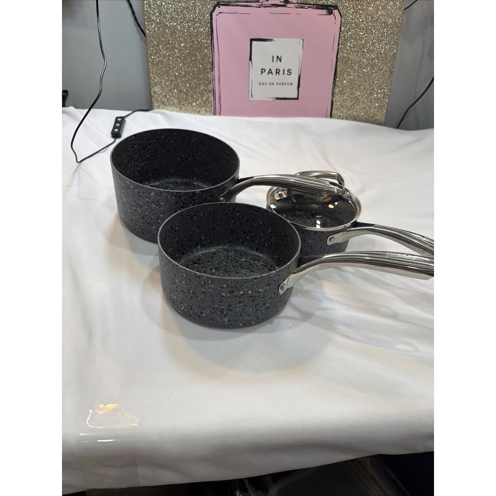 Hlafrg 6 Piece Speckle Cookware Set in‎ Black And Charcoal
